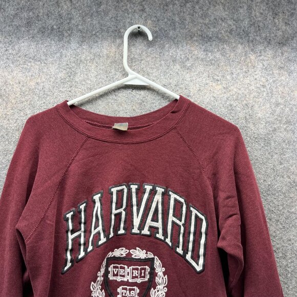 Harvard Sweater Women Medium Burgundy Pullover Crewneck Tuliex Vintage 80s - Picture 13 of 13